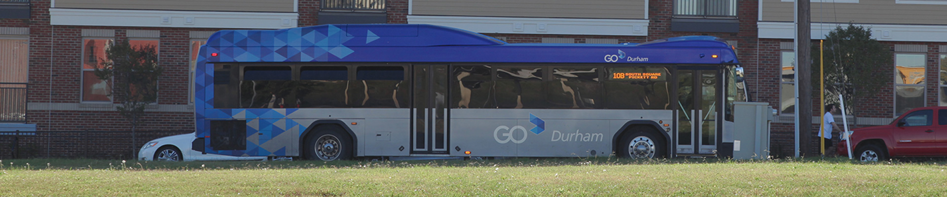 GoDurham Bus driving near Durham Station
