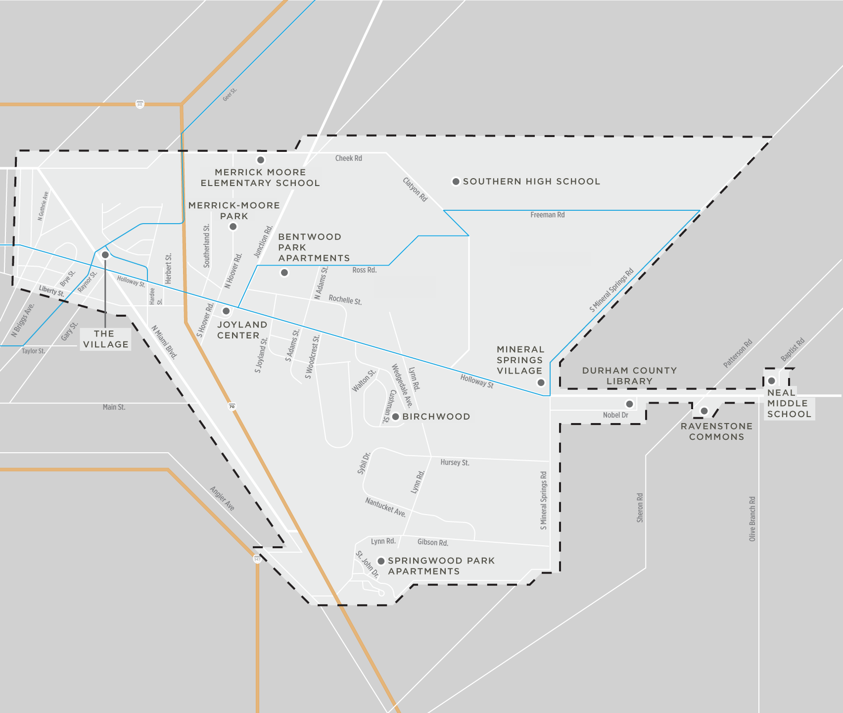 GoDurham Connect Map Eastern Zone