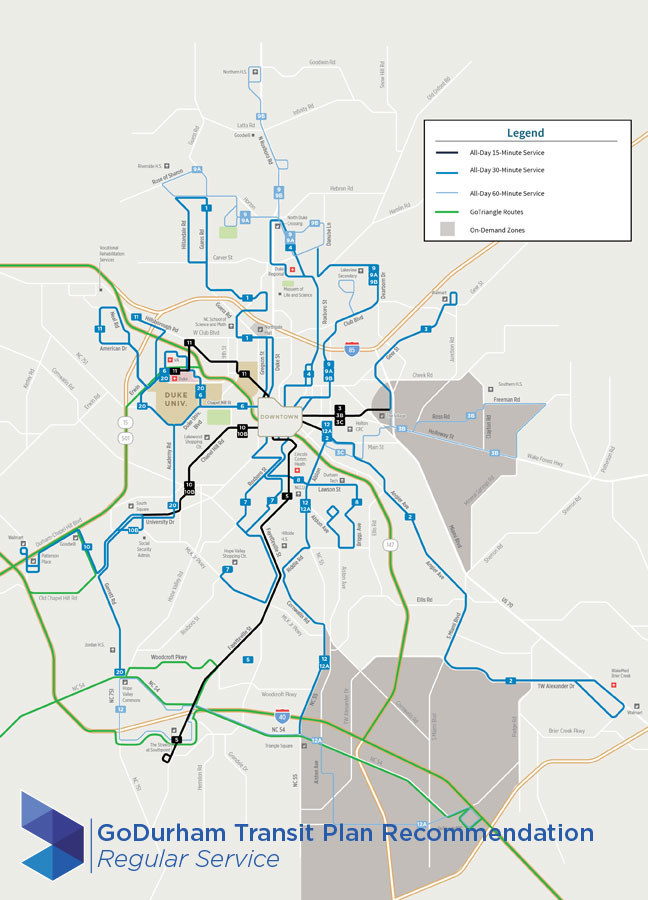 Go Durham draft recommendation for regular service in the short range transit plan