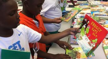 image of kids and books